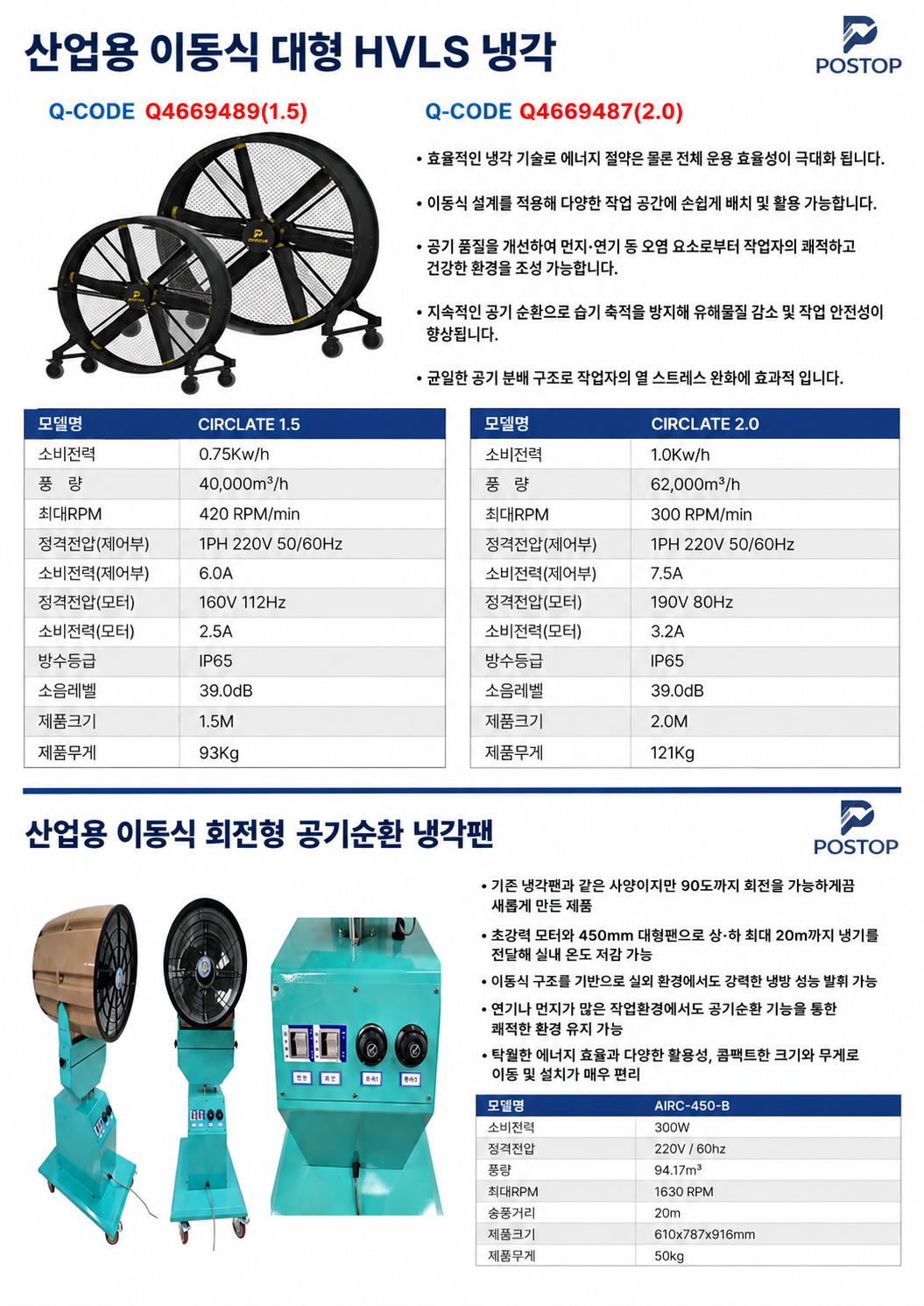 산업용 이동식 회전형 공기순환 냉각팬-detail-3